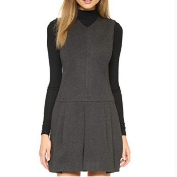 NEW Vince Pleated V-Neck Knit Dress Charcoal Grey Size 4 Has Pockets - Picture 8 of 8